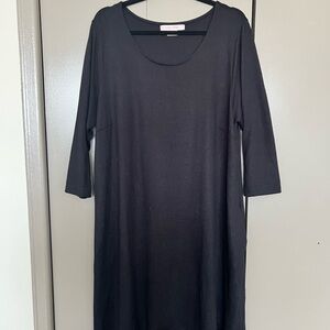 Addition Elle Black Long Sleeve Scoop Neck Dress